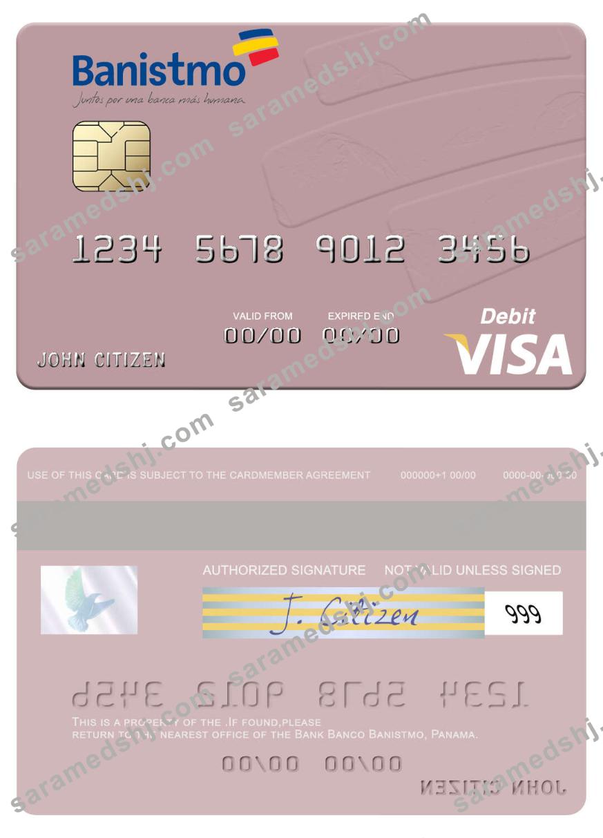Panama Banco Banistmo visa debit card